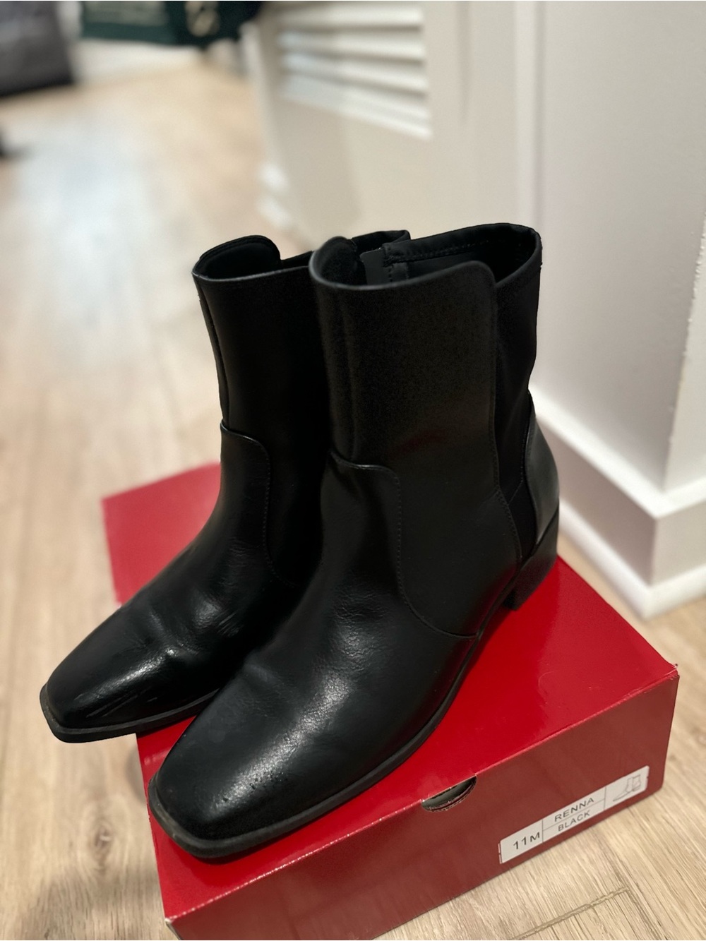 DSW Black Square-Toe Ankle Booties